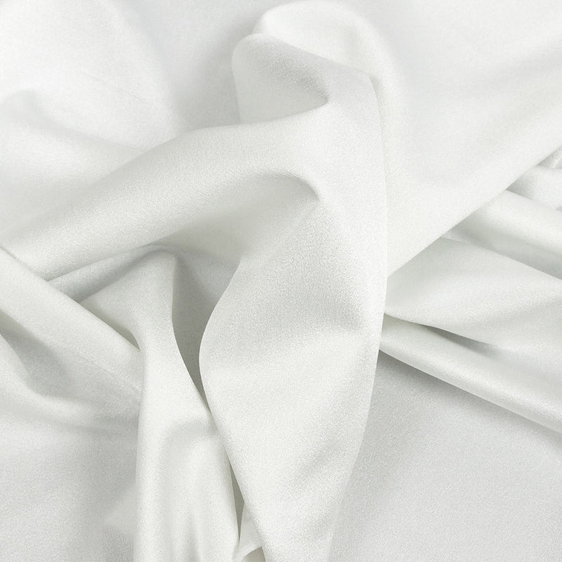 Lux Polyester Crepe Back Satin - White - Isla Collection