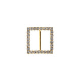 Swarovski Crystal and Gold Square Rhinestone Slider - 1.375"