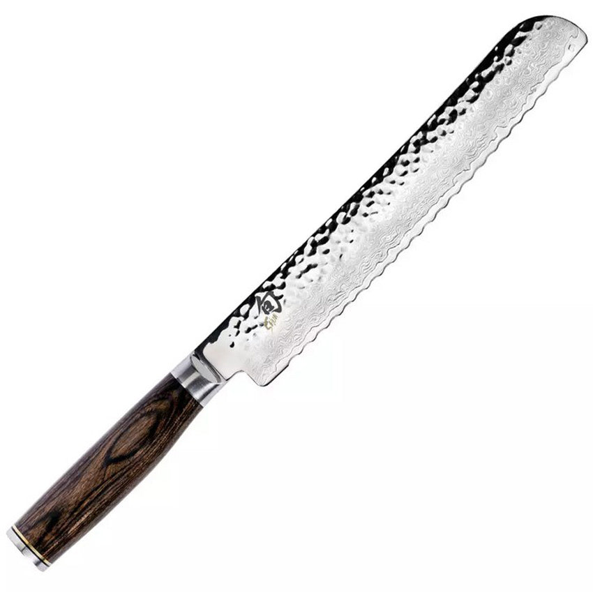 Shun TDM0705 Shun Premier Bread Knife, 9" Blade w/ Walnut PakkaWood Handles