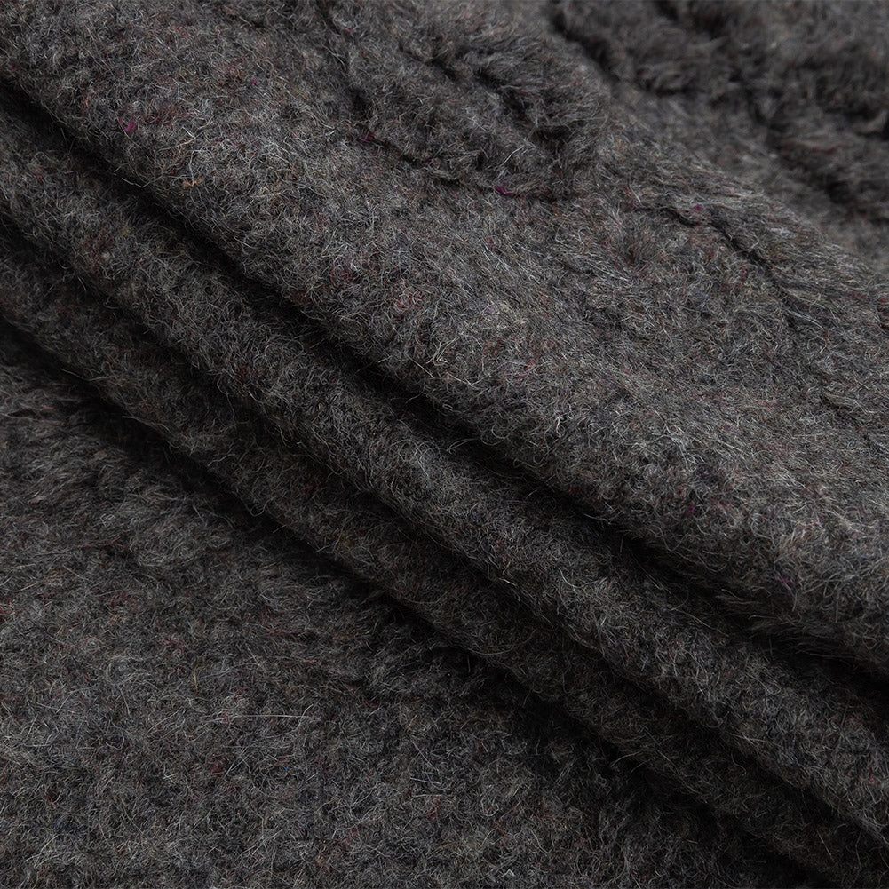 Pavement Chunky Knit with Plum Accents