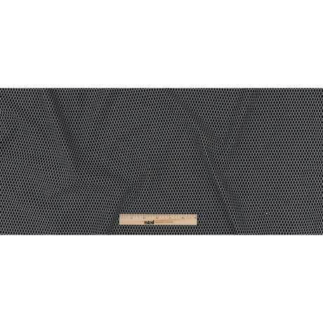 Italian Black and White Geometric Silk and Cotton Voile