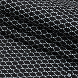 Italian Black and White Geometric Silk and Cotton Voile