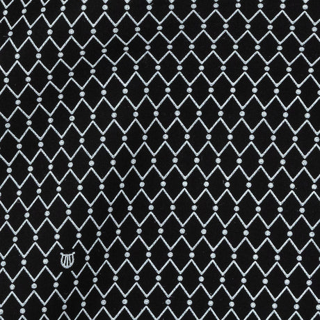Italian Black and White Geometric Silk and Cotton Voile