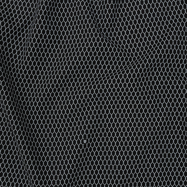 Italian Black and White Geometric Silk and Cotton Voile