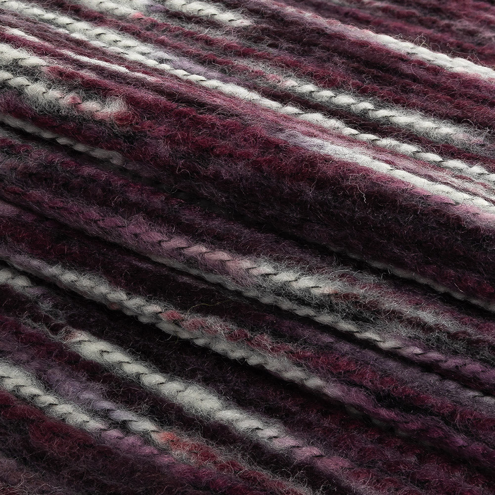 Elderberry and White Striated Novelty Chunky Knit