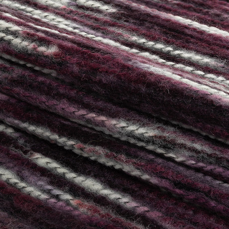 Elderberry and White Striated Novelty Chunky Knit