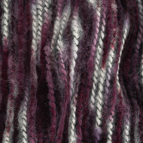 Elderberry and White Striated Novelty Chunky Knit