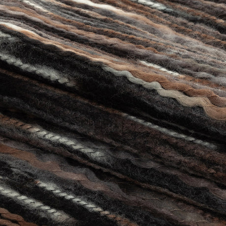 Rain Drum, Black and White Striated Novelty Chunky Knit