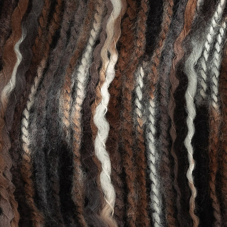 Rain Drum, Black and White Striated Novelty Chunky Knit