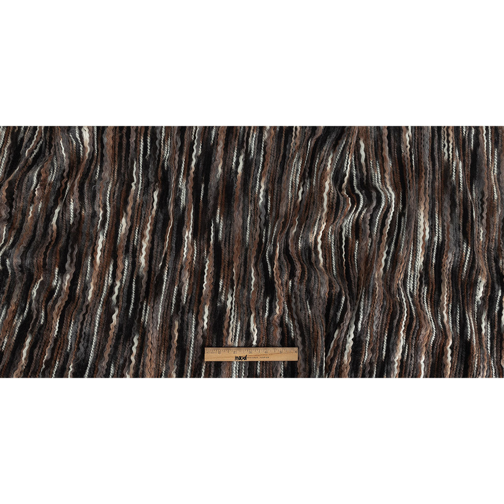 Rain Drum, Black and White Striated Novelty Chunky Knit