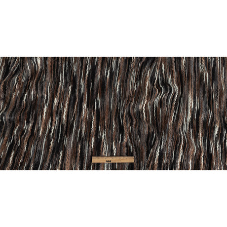 Rain Drum, Black and White Striated Novelty Chunky Knit