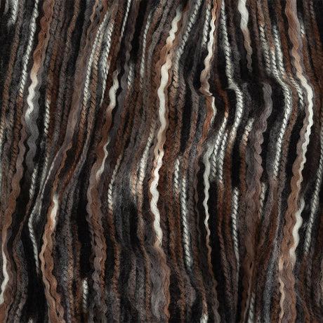 Rain Drum, Black and White Striated Novelty Chunky Knit