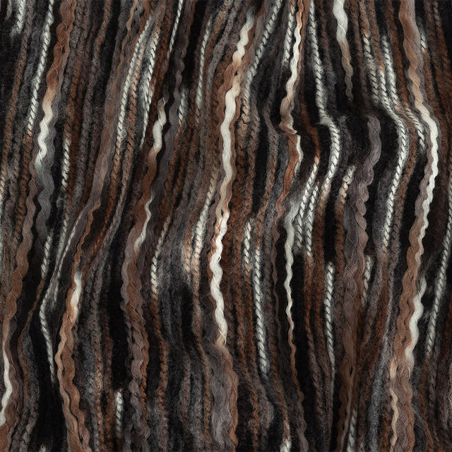Rain Drum, Black and White Striated Novelty Chunky Knit