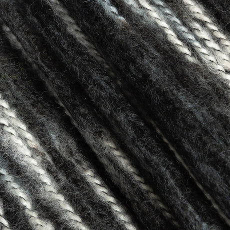 Steel and White Striated Novelty Chunky Knit