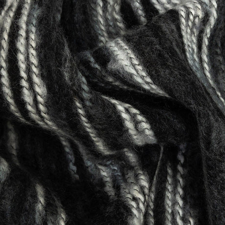 Steel and White Striated Novelty Chunky Knit