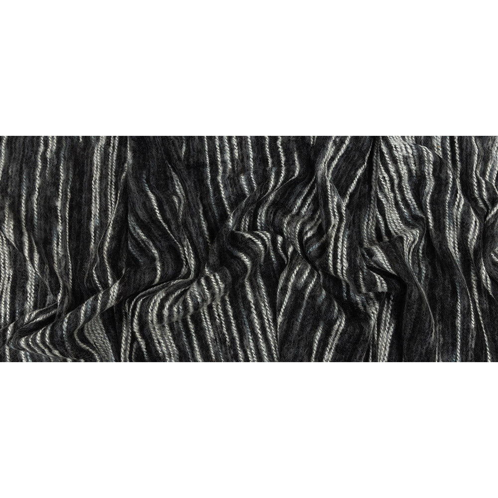 Steel and White Striated Novelty Chunky Knit