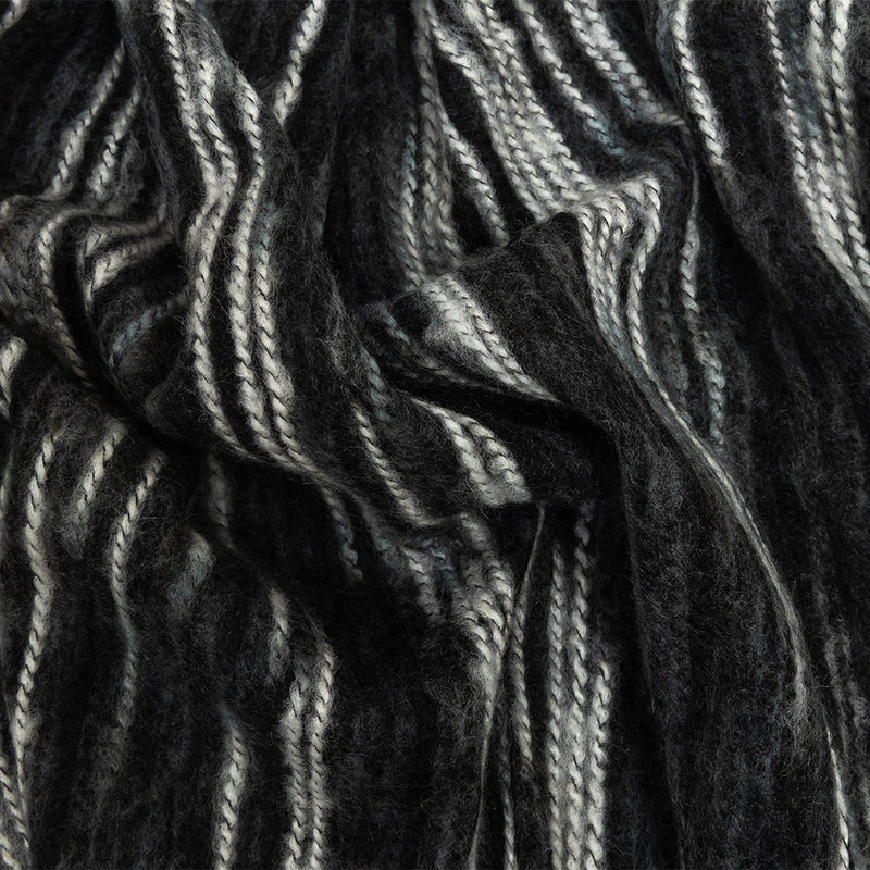 Steel and White Striated Novelty Chunky Knit