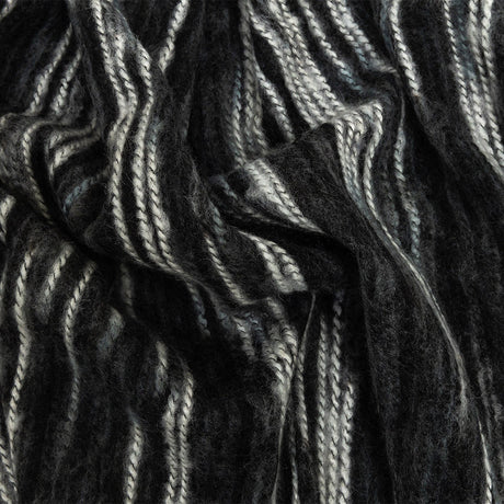 Steel and White Striated Novelty Chunky Knit