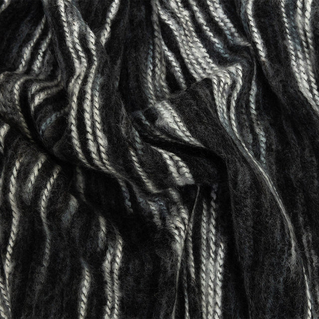 Steel and White Striated Novelty Chunky Knit