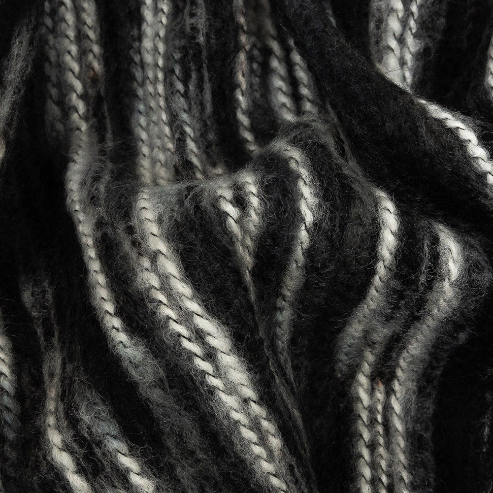 Black, Gray and White Striated Novelty Chunky Knit