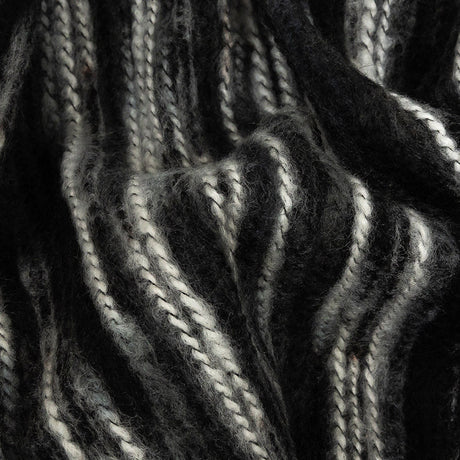 Black, Gray and White Striated Novelty Chunky Knit