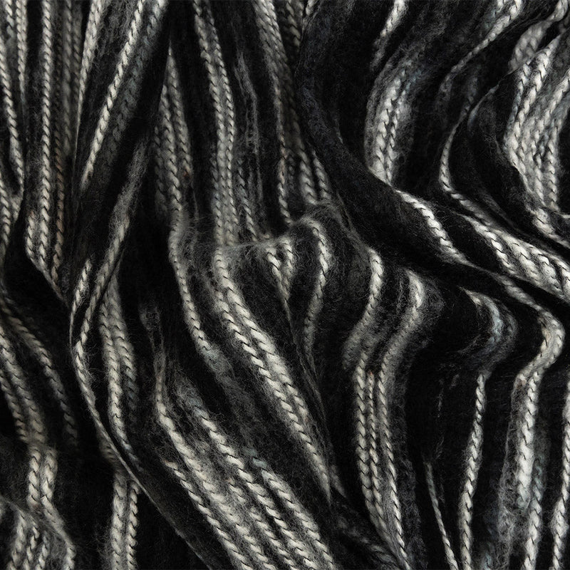 Black, Gray and White Striated Novelty Chunky Knit