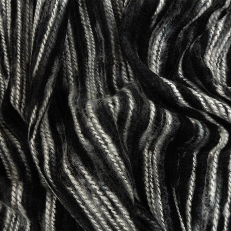 Black, Gray and White Striated Novelty Chunky Knit