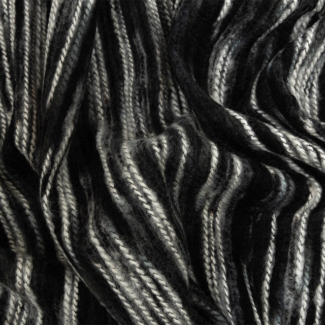 Black, Gray and White Striated Novelty Chunky Knit