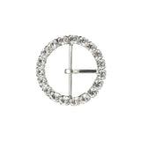Swarovski Crystal and Silver Circular Rhinestone Buckle - 2"