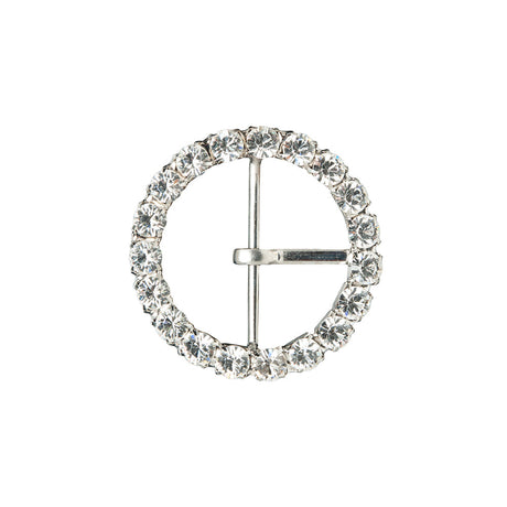 Swarovski Crystal and Silver Circular Rhinestone Buckle - 2"