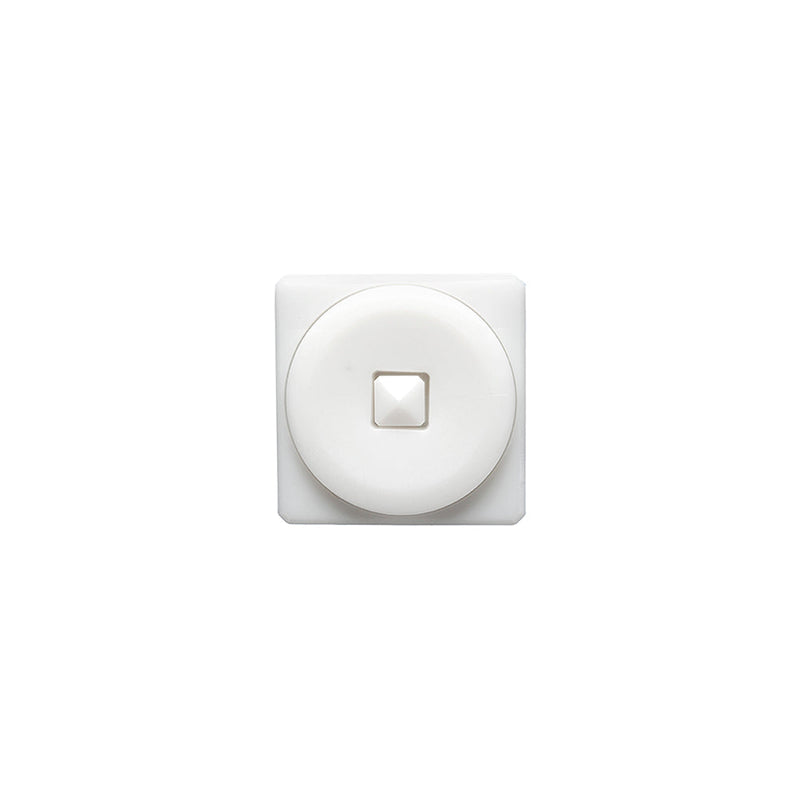 White Circle in a Square 2-Piece Dimensional Shank Back Button - 18L/11.5mm