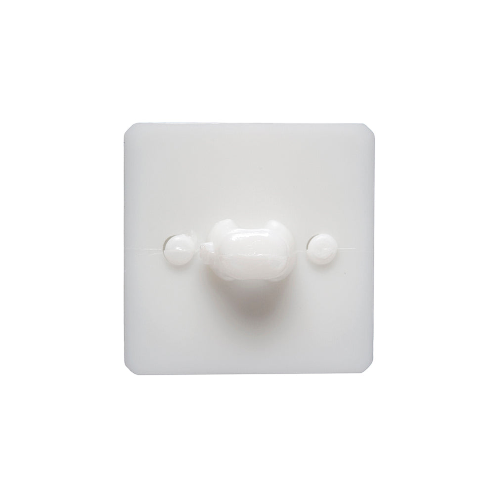 White Circle in a Square 2-Piece Dimensional Shank Back Button - 30L/19mm