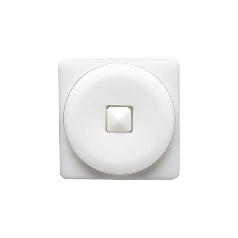 White Circle in a Square 2-Piece Dimensional Shank Back Button - 30L/19mm