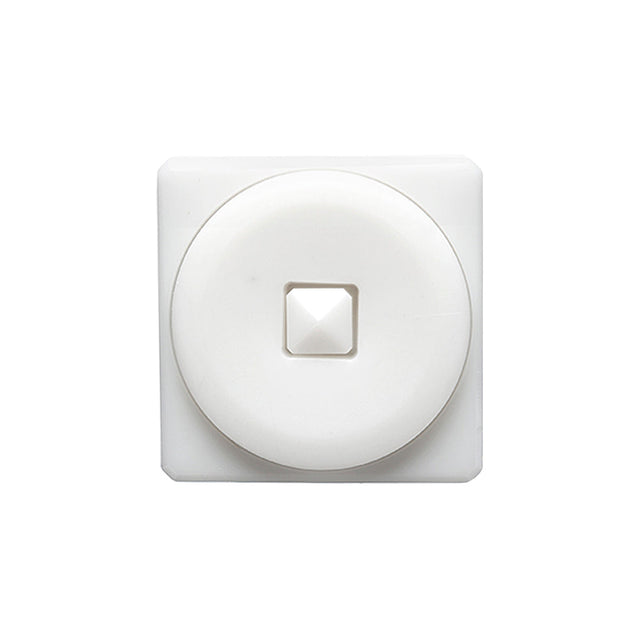 White Circle in a Square 2-Piece Dimensional Shank Back Button - 30L/19mm