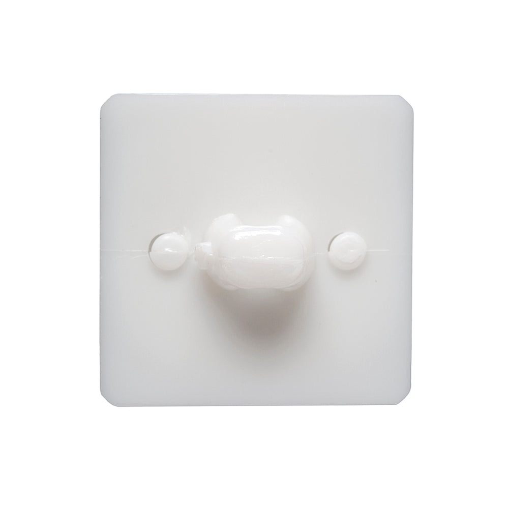 White Circle in a Square 2-Piece Dimensional Shank Back Button - 38L/24mm