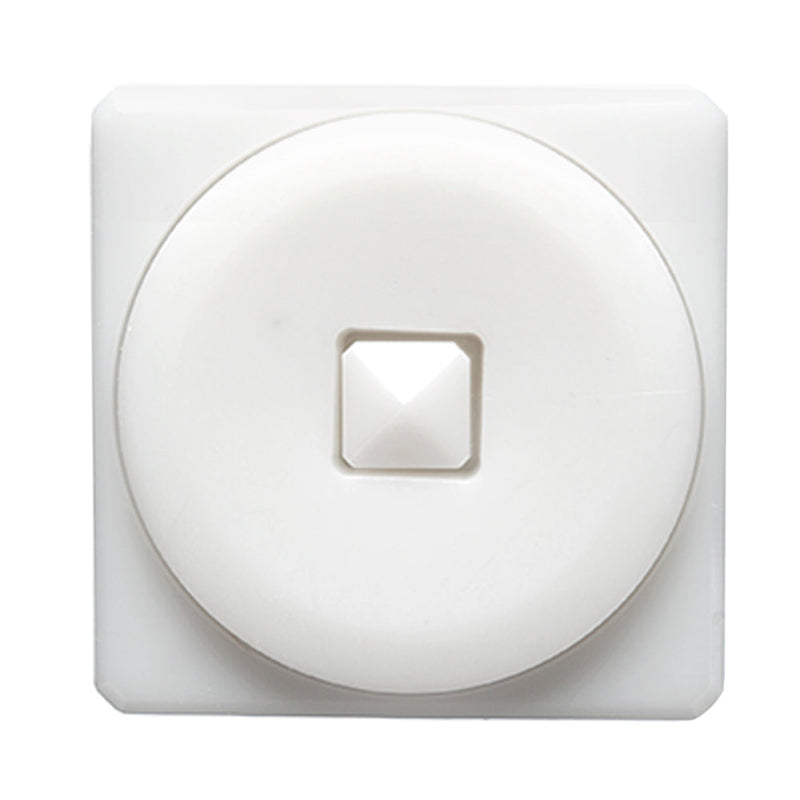 White Circle in a Square 2-Piece Dimensional Shank Back Button - 48L/30.5mm