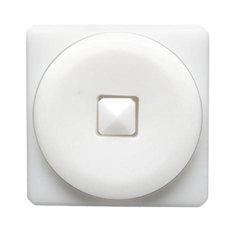 White Circle in a Square 2-Piece Dimensional Shank Back Button - 48L/30.5mm
