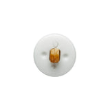 Toffee Basketweave set in a White Circular 2-Piece Shank Back Button - 24L/15mm