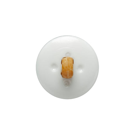 Toffee Basketweave set in a White Circular 2-Piece Shank Back Button - 30L/19mm