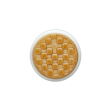 Toffee Basketweave set in a White Circular 2-Piece Shank Back Button - 30L/19mm
