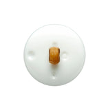 Toffee Basketweave set in a White Circular 2-Piece Shank Back Button - 38L/24mm