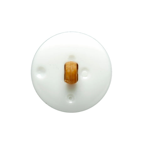 Toffee Basketweave set in a White Circular 2-Piece Shank Back Button - 38L/24mm