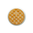 Toffee Basketweave set in a White Circular 2-Piece Shank Back Button - 38L/24mm