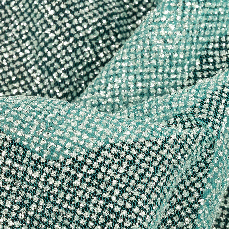 Tulle with Metallic Platinum Glitter - Lake Blue - Platina Collection