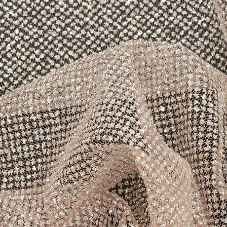 Tulle with Metallic Platinum Glitter - Dusty Rose - Platina Collection