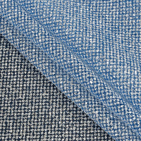 Tulle with Metallic Platinum Glitter - Royal Sax Blue - Platina Collection