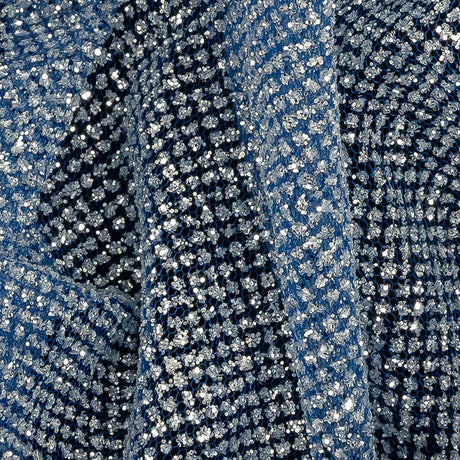 Tulle with Metallic Platinum Glitter - Royal Sax Blue - Platina Collection
