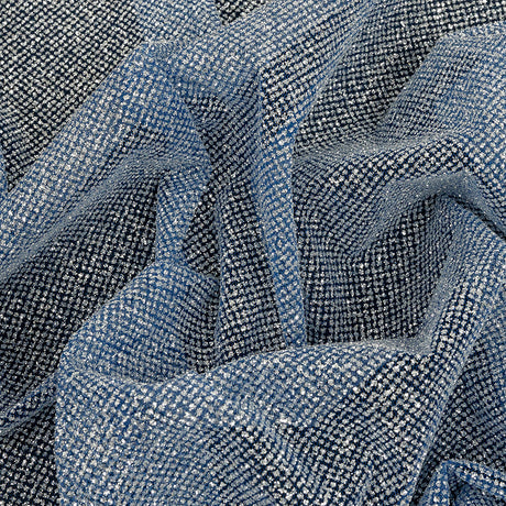 Tulle with Metallic Platinum Glitter - Royal Sax Blue - Platina Collection