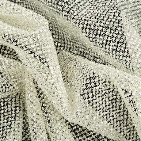 Tulle with Metallic Platinum Glitter - Clearly Aqua - Platina Collection