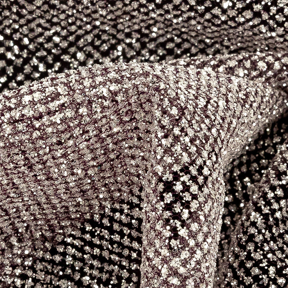 Tulle with Metallic Platinum Glitter - Winetasting - Platina Collection